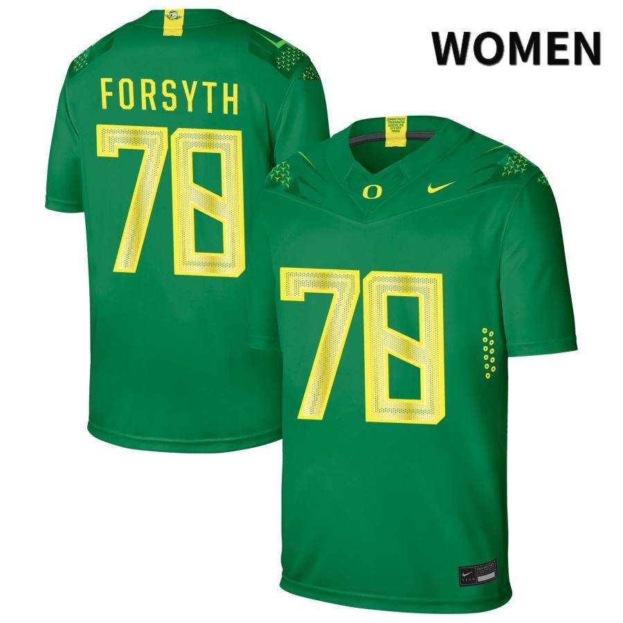 Oregon Ducks Women's #78 Alex Forsyth Football College Authentic Green NIL 2022 Nike Jersey KGU41O2S
